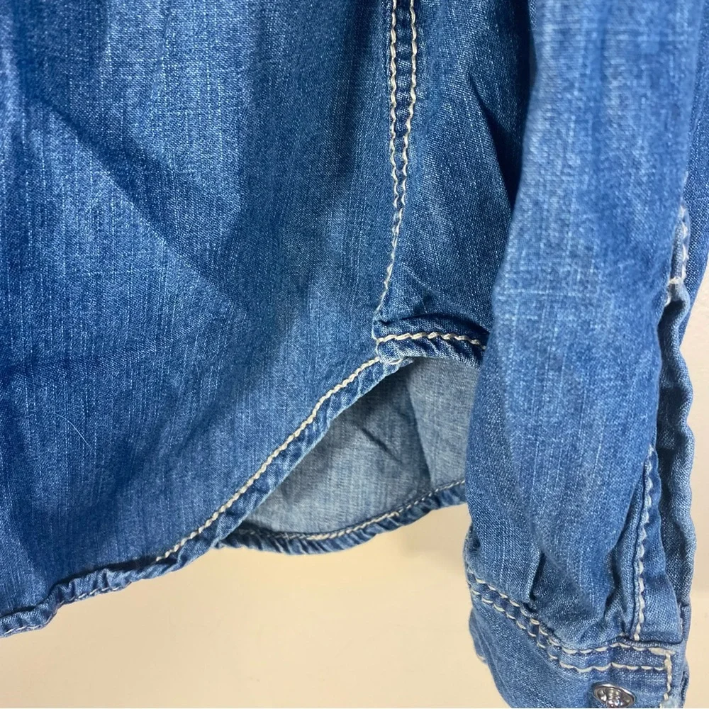 Seven7 Blue Denim Button Down Shirt - Picture 7 of 13